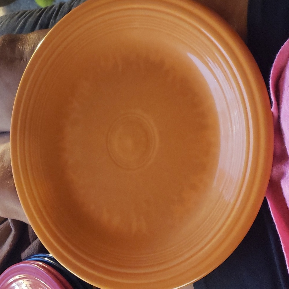 Orange Tangerine FiestaWare dinner plates. Set of TWO plates.